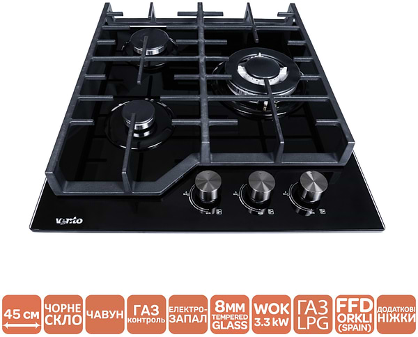Фото - Варильна поверхня газова Ventolux HG430 L7G CEST (BK)