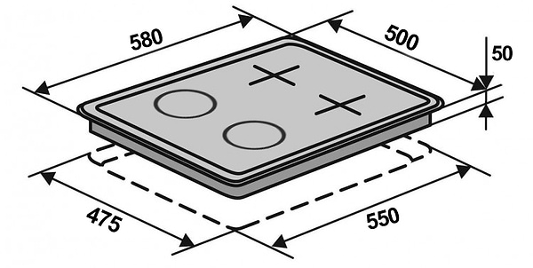 Фото - Варильна поверхня газова Ventolux HG622 B9G CS (X)