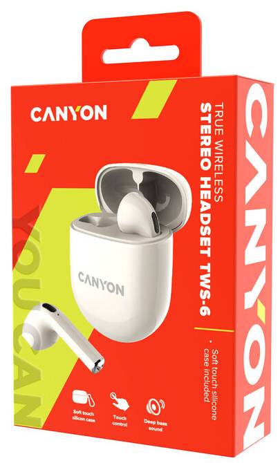 Фото - Наушники вкладыши беспроводные TWS Canyon TWS-6 (CNS-TWS6BE) Beige