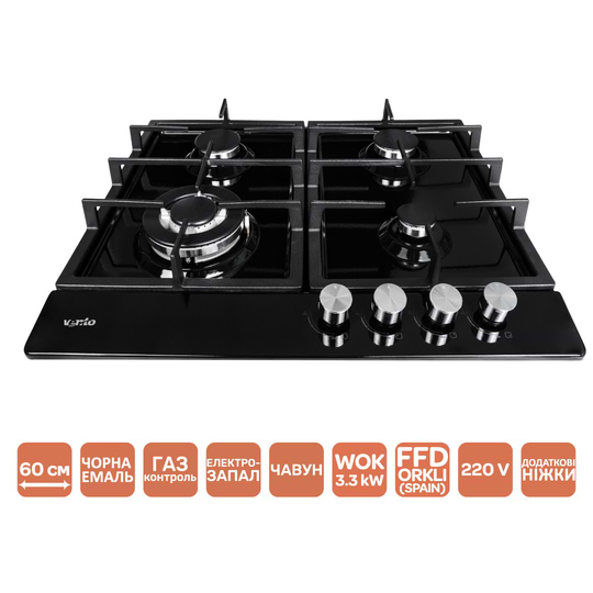 Фото - Варочная панель газовая Ventolux HG C7 CEST (BK)
