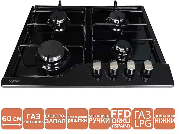 Фото - Варильна поверхня газова Ventolux HG L7 S (BK)