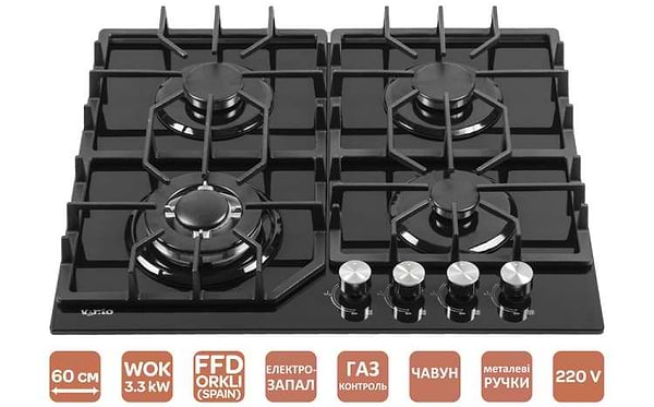 Фото - Варочная панель газовая Ventolux HG L7G CEST (BK)