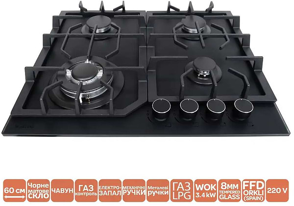 Фото - Варочная панель газовая Ventolux HG L8G CEST (MBG)