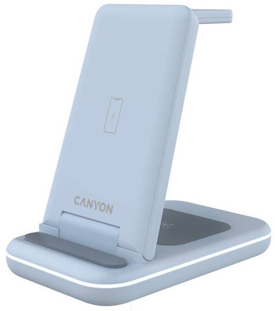 Фото - Беспроводное зарядное устройство Canyon WS-304 3 в 1 QI Blue (CNS-WCS304BL)