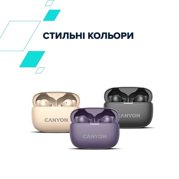 Фото - Навушники вкладиші бездротові TWS Canyon OnGo TWS-10 ANC ENC Black (CNS-TWS10BK)
