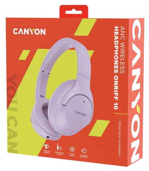 Фото - Навушники повнорозмірні бездротові Canyon OnRiff 10 ANC Purple (CNS-CBTHS10PU)