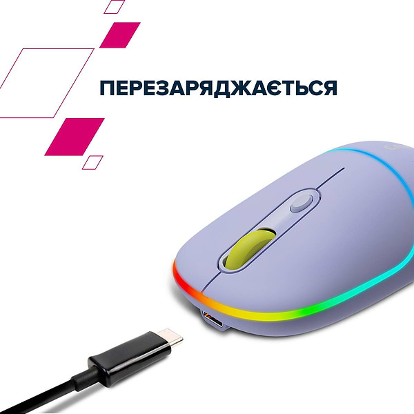 Фото - Миша бездротова Canyon MW-22 Dual Band RGB Wireless Mountain Lavender (CNS-CMSW22ML)