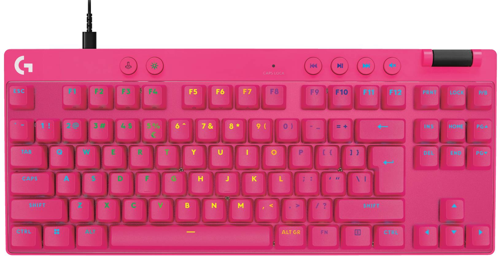 Клавіатура дротова ігрова Logitech G PRO X TKL RAPID Magenta LINEAR (920-013253) - Фото 1