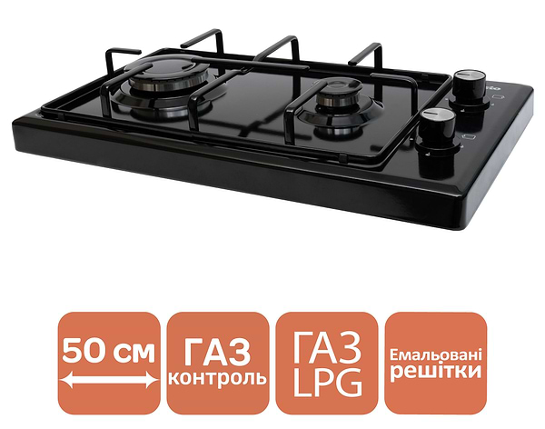 Фото - Уцінка - Плита газова настільна Ventolux HGT 620 ES (BK)