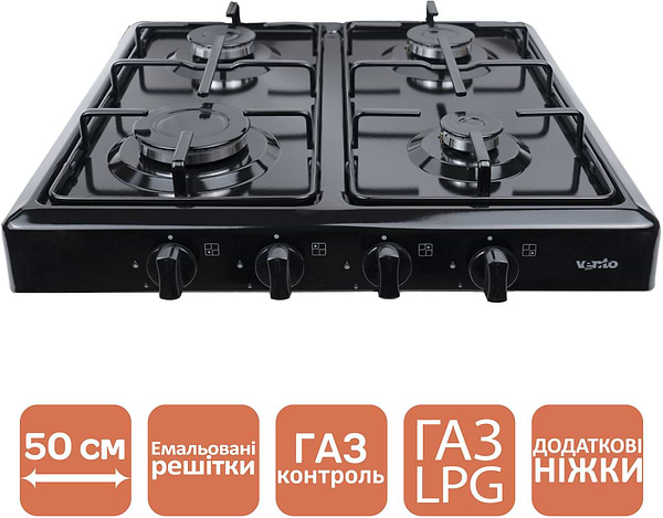 Фото - Плита газова настільна Ventolux HGT 640 ES (BK)