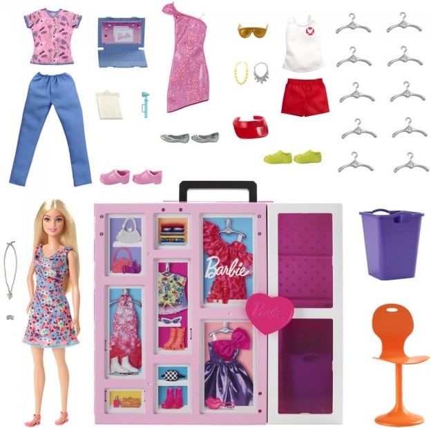 Фото - Мебель и домики для куклы Barbie Двухэтажный шкаф мечты с куклой (HGX57)