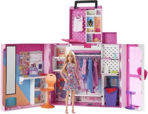 Меблі і будиночки для ляльки Barbie Двоповерхова шафа мрії з лялькою  (HGX57) - Фото 1