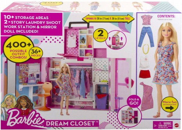 Фото - Мебель и домики для куклы Barbie Двухэтажный шкаф мечты с куклой (HGX57)