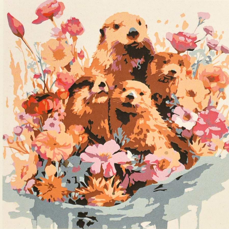 Картина по номерам Strateg Семейка в цветах 20х20 (HH8051)