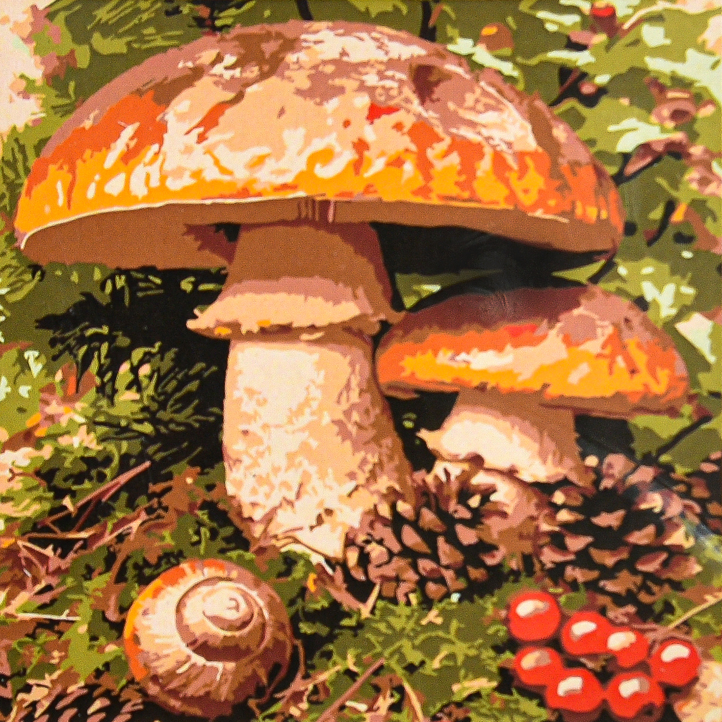 Картина по номерам Strateg Лесные сокровища 20х20 (HH8059)