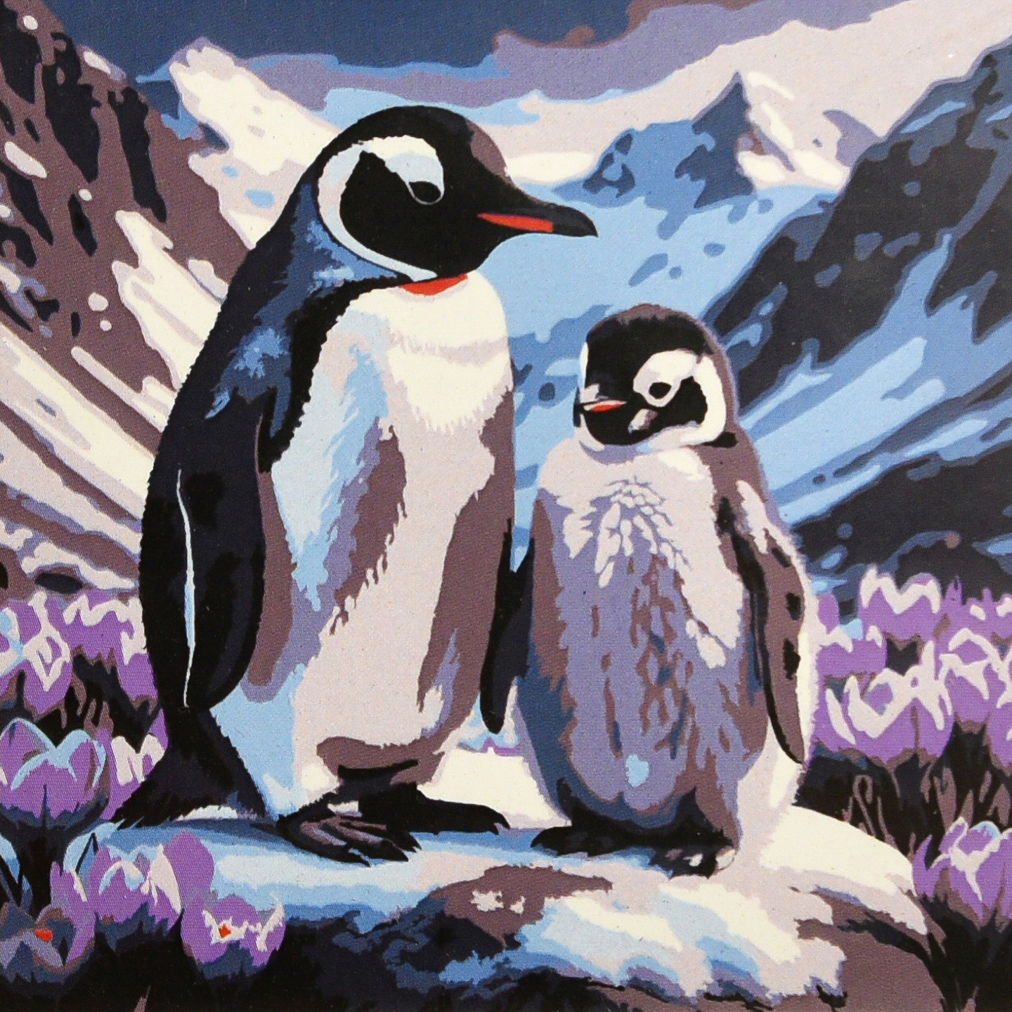 Картина по номерам Strateg Прогулка пингвинов 20х20 (HH8062)