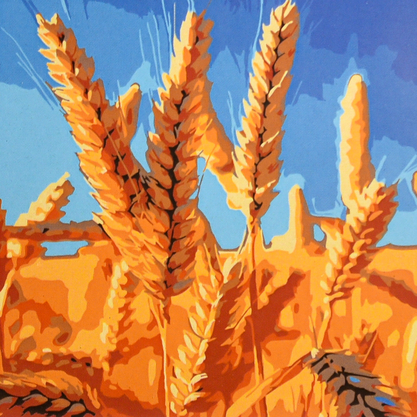 Картина по номерам Strateg Золотые колосья 20х20 (HH8066)