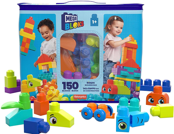 Фото - Пластиковий конструктор для малюків Mega Bloks Великий конструктор у мішку (150 деталей) (HHM96)