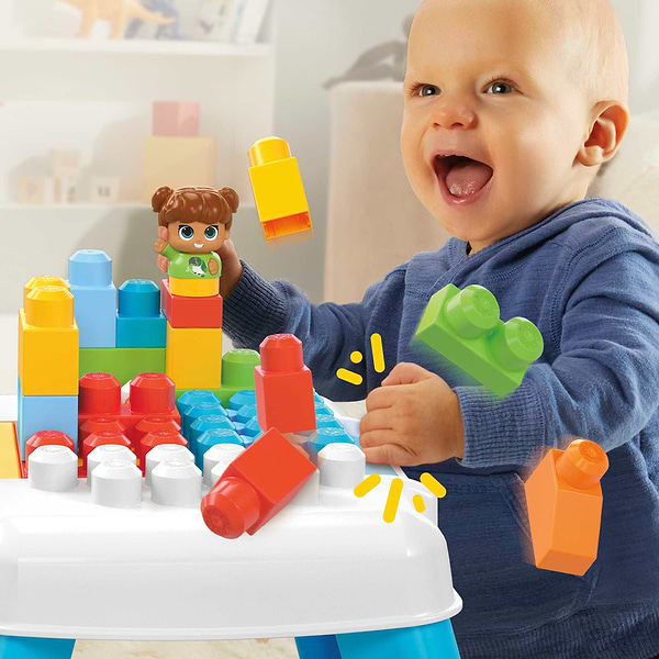 Фото - Пластиковый конструктор для малышей Mega Bloks Развивающий конструктор-столик (HHM99)