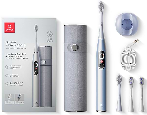 Фото - Зубна щітка електрична Oclean X Pro Digital Set Electric Toothbrush Glamour Silver (6970810552584)