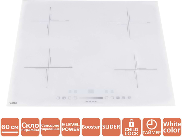 Фото - Варильна поверхня електрична Ventolux HI 64 WH TC FBS SL