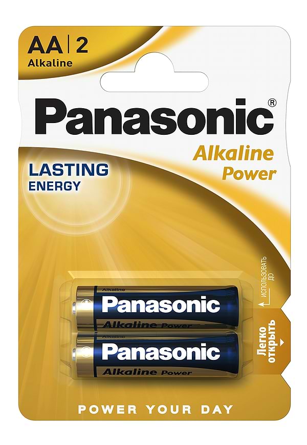Фото - Батарейка тип AA Panasonic ALKALINE POWER AA BLI 2 (LR6REB/2BP)