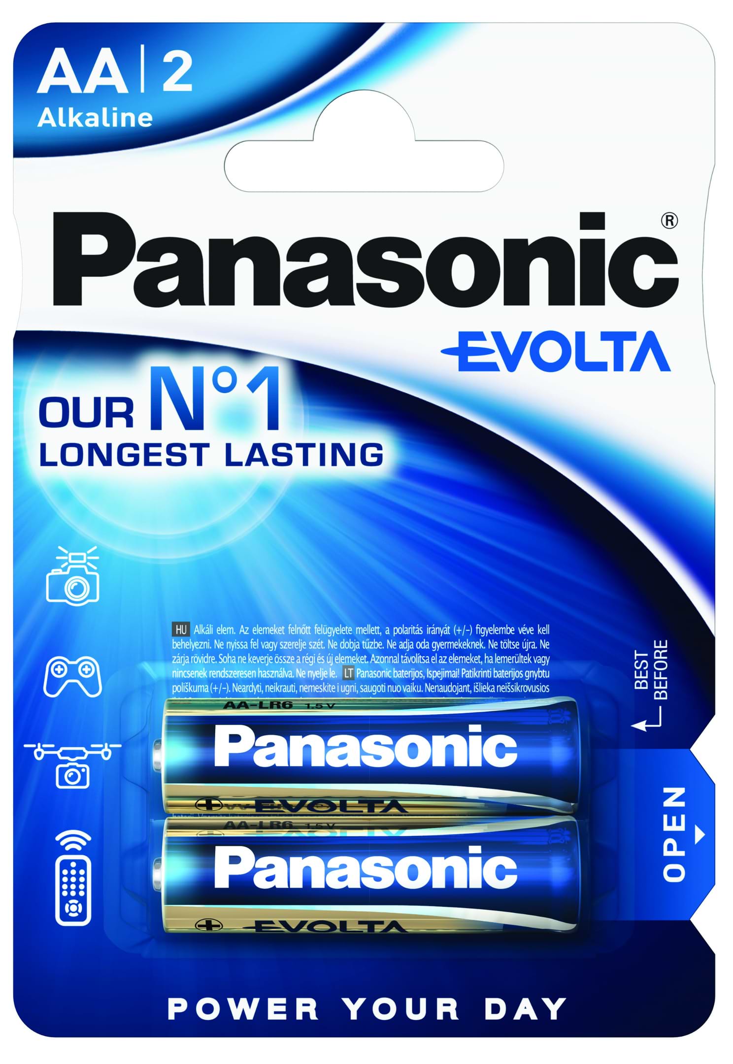 Батарейка тип AA Panasonic EVOLTA AA BLI 2 ALKALINE