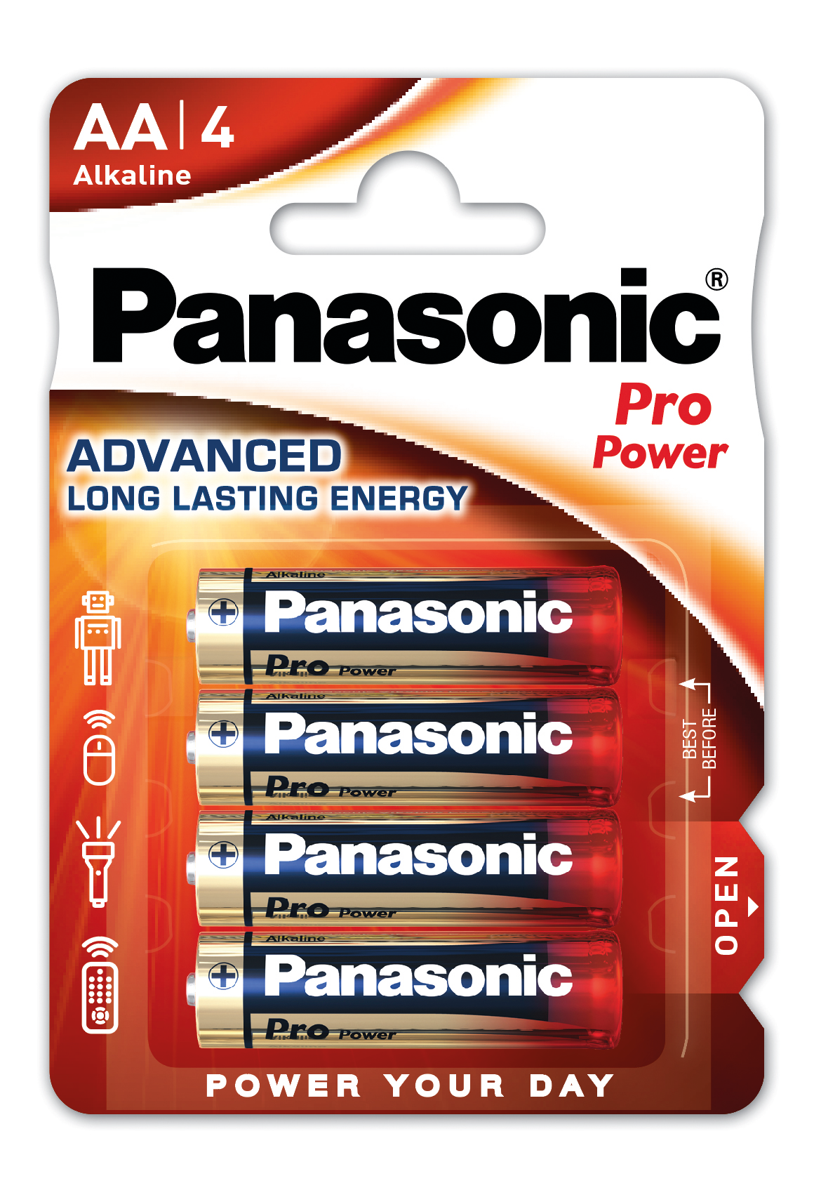 Батарейка тип AA Panasonic Pro Power AA BLI 4 Alkaline (LR6XEG/4BP) - Фото 1