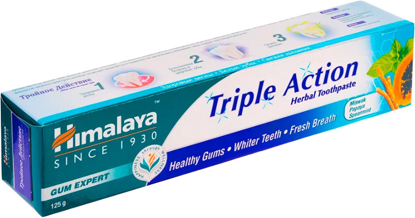 Зубная паста Himalaya Herbals тройного действия 125 мл (6291107225739) - Фото 1