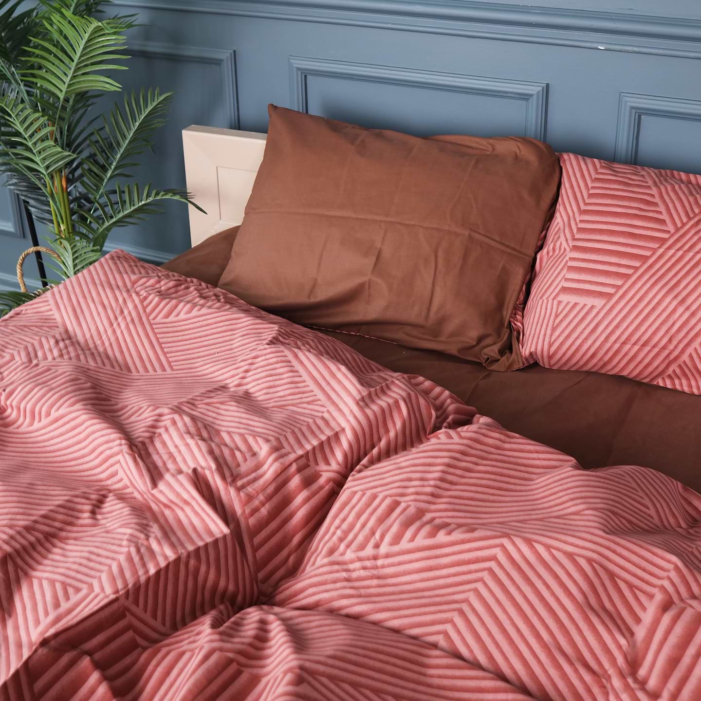 Комплект постельного белья MirSon King Size 220х240 см 17-0631 Diamond Brown Бязь (2200008465568)