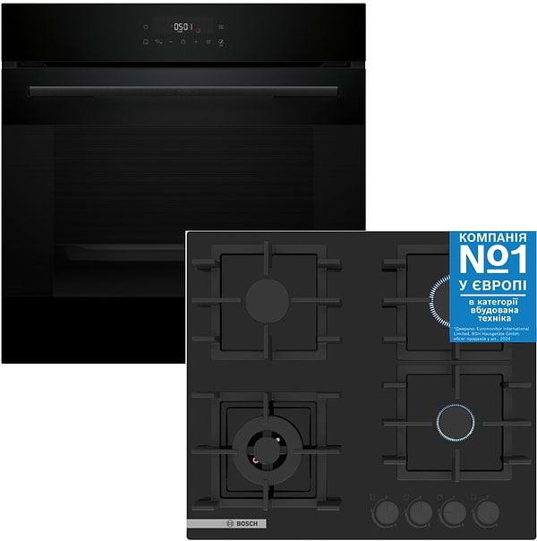 Фото - Комплект техники Bosch Духовой шкаф + Варочная панель Bosch HJG852YB0T + PNK6B6P40R Фото - Комплект техники Bosch Духовой шкаф + Варочная панель Bosch HJG852YB0T + PNK6B6P40R