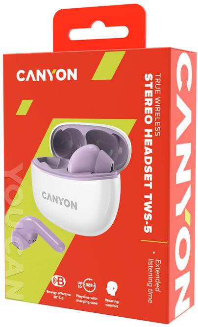 Фото - Наушники вкладыши беспроводные TWS Canyon TWS-5 (CNS-TWS5PU) Purple