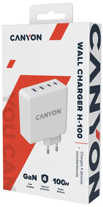 Фото - Мережевий зарядний пристрій Canyon CND-CHA100W01