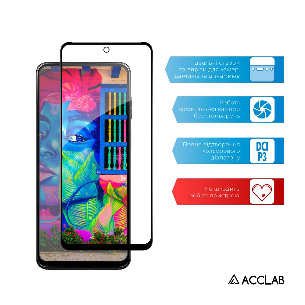 Фото - Захисне скло для смартфону ACCLAB Full Glue for MOTO G13/G23/G53 (1283126567247)