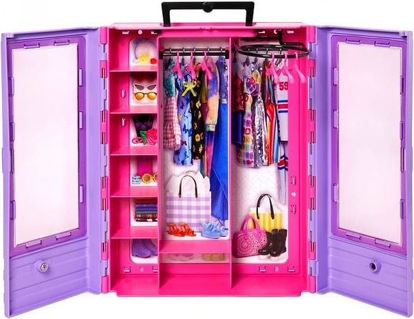 Фото - Мебель и домики для куклы Barbie Сиреневый шкаф для одежды (HJL65)
