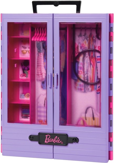 Фото - Мебель и домики для куклы Barbie Сиреневый шкаф для одежды (HJL65)