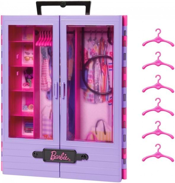 Фото - Мебель и домики для куклы Barbie Сиреневый шкаф для одежды (HJL65)