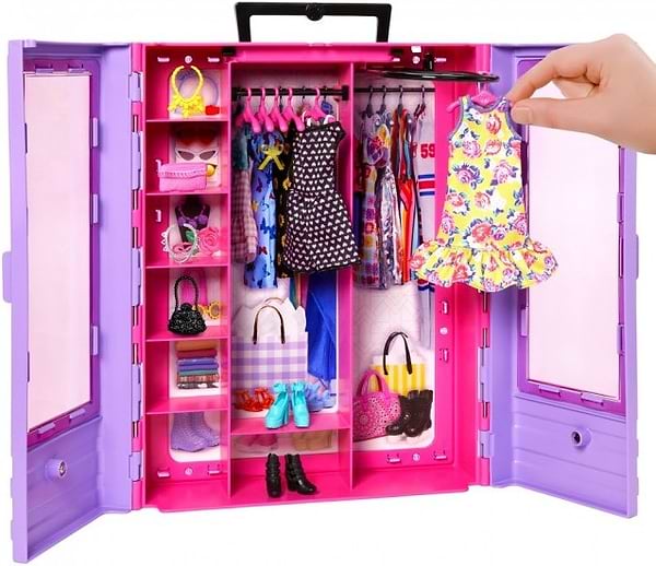 Фото - Мебель и домики для куклы Barbie Сиреневый шкаф для одежды (HJL65)