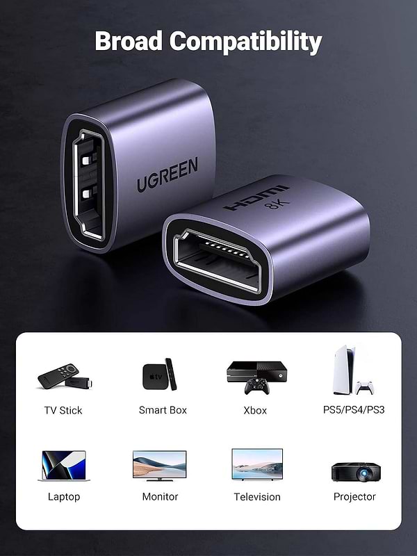 Фото - Перехідник HDMI UGREEN HD159 HDMI 8K Female to Female Adapter for Extension (90592)