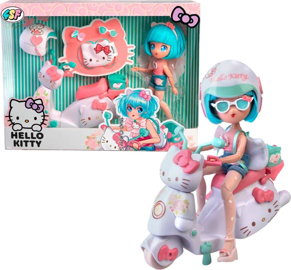 Кукольный набор 4SF Manga Dolls Hello Kitty – КРАСОТКА ПИНК НА СКУТЕРЕ (HKTF3000)