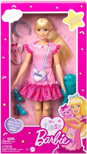 Фото - Лялька Barbie "Моя перша Barbie" білявка з кошеням (HLL19)