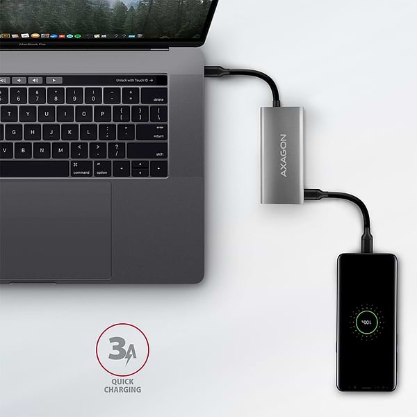 Фото - Хаб USB AXAGON SuperSpeed USB-C 10 Gbps SPEEDSTER 4, Grey (HMC-4G2)