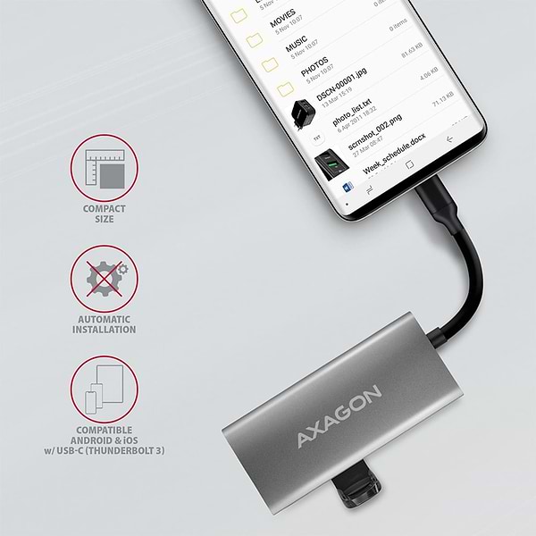 Фото - Хаб USB AXAGON SuperSpeed USB-C 10 Gbps SPEEDSTER 4, Grey (HMC-4G2)
