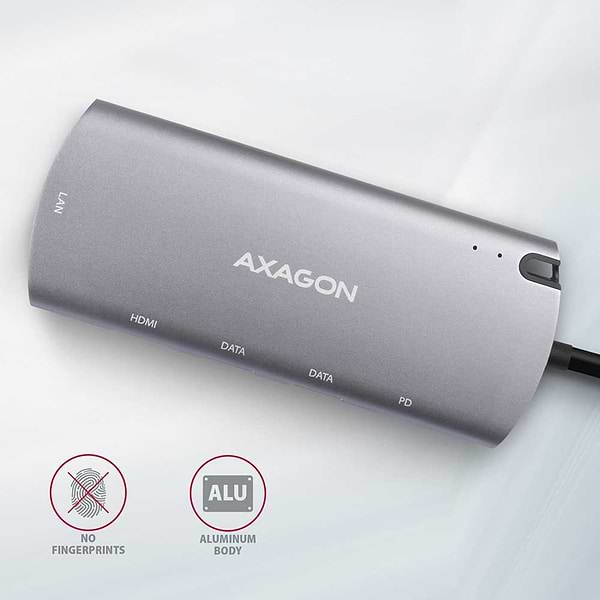 Фото - Хаб USB AXAGON SuperSpeed USB-C COMBO 6in1 Grey (HMC-6M2)
