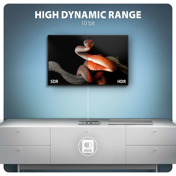 Фото - Хаб USB AXAGON USB-C 5Gbps 9in1 Grey (HMC-8HLSA)