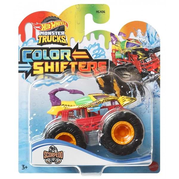 Фото - Машинка, меняющая цвет Hot Wheels Машинка-внедорожник "Измени цвет" серии "Monster Trucks" (в асс.) (HGX06)