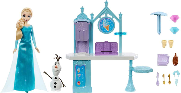 Фото - Кукольный набор Disney Frozen с Эльзой и Олафом "Магазин мороженого" из м\ф "Ледяное сердце" (HMJ48)