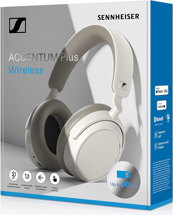Фото - Наушники полноразмерные беспроводные Sennheiser Accentum Plus Wireless White (700177)