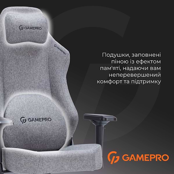 Фото - Кресло для геймеров GamePro FGC750DG Size L Fabric Dark Grey
