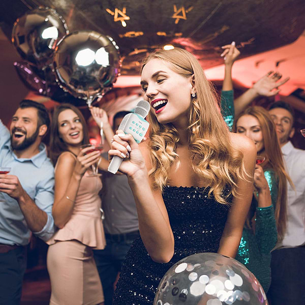 Фото - Мікрофон вокальний бездротовий HOCO BK5 Blue (6931474742308)